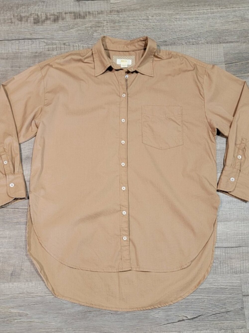 Maeve Anthropologie Size Medium Oversized Poplin Long Sleeve Button Up Shirt